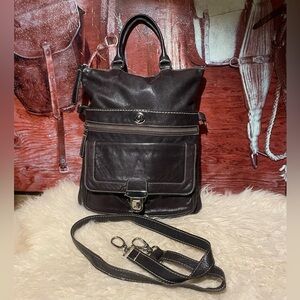 Roots XXL brown leather bag